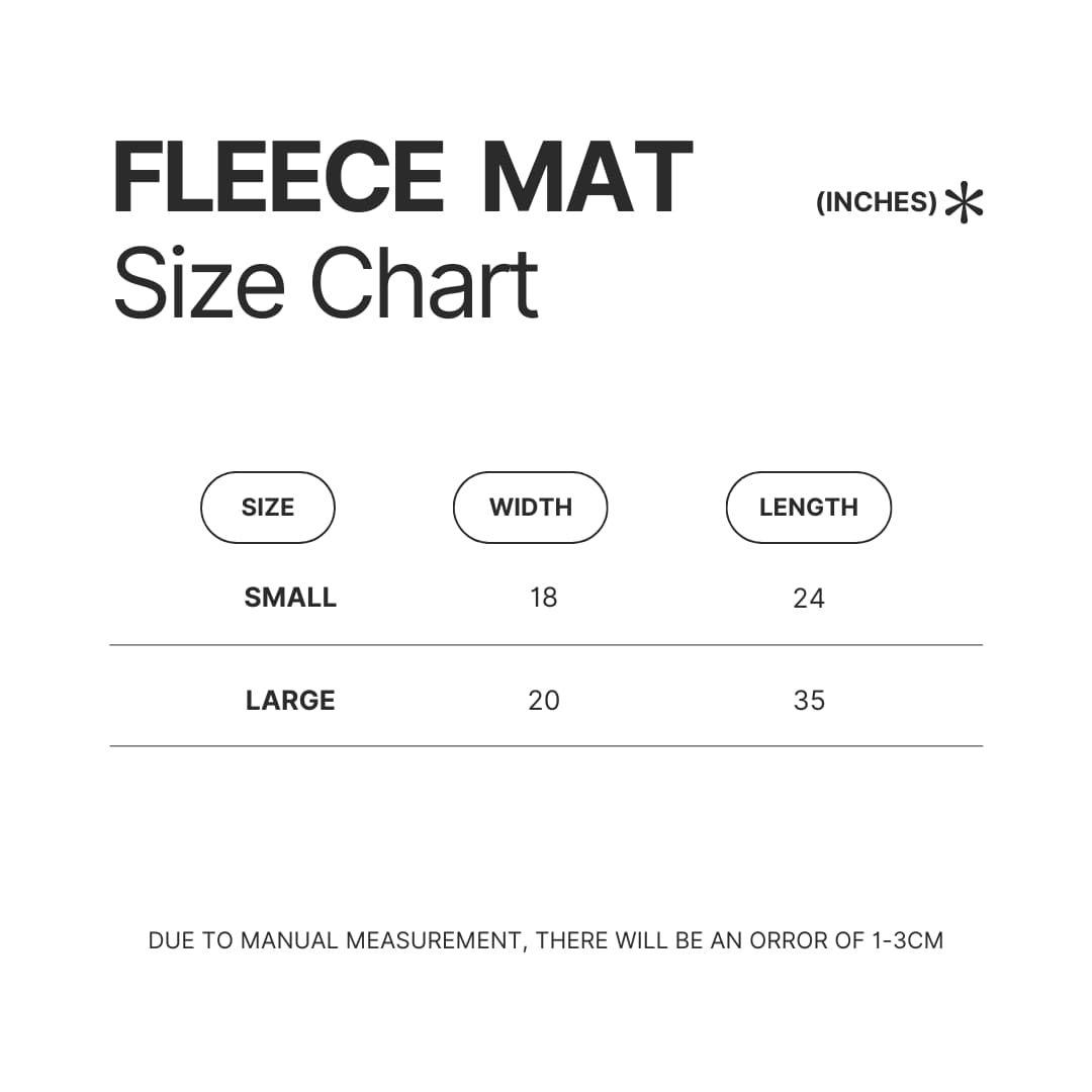 Fleece Mat Size Chart - Five Nights at Freddy's UK Store