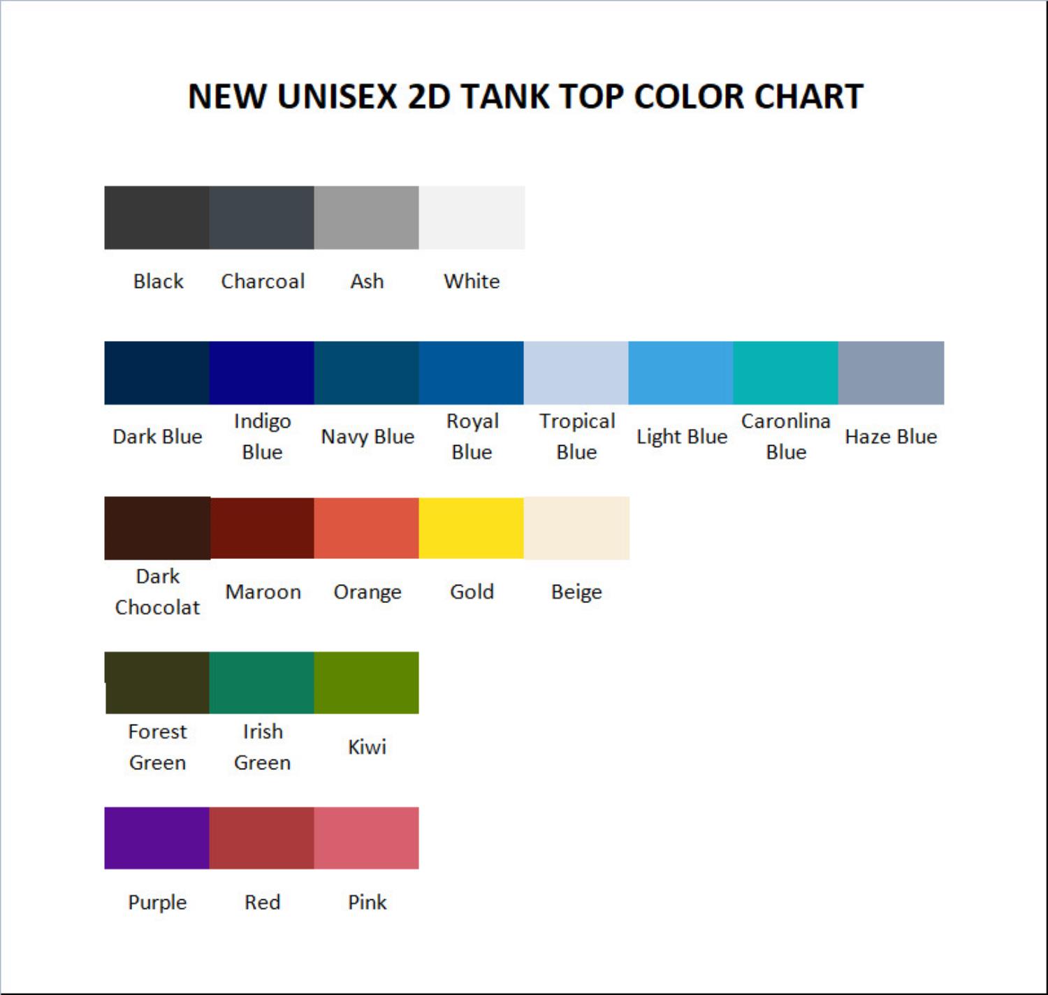 tank top color chart - Five Nights at Freddy's UK Store